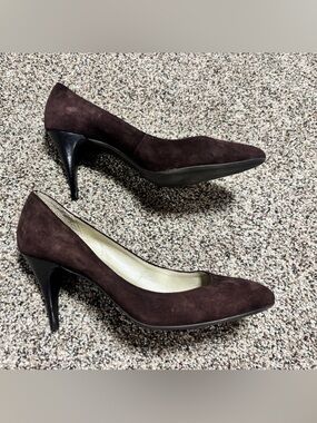 Classic Talbots Brown Suede Leather Pumps US Size 8.5B Career Shoes Chic Preppy